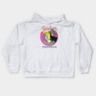 explore Simeulue Indonesia travel logo Kids Hoodie